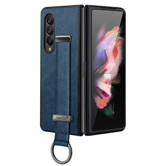 For Samsung Galaxy Z Fold4 SULADA Cool Series PC + Leather Texture Skin Feel Shockproof Phone Case(Blue) - Galaxy Z Fold4 5G Cases by SULADA | Online Shopping UK | buy2fix