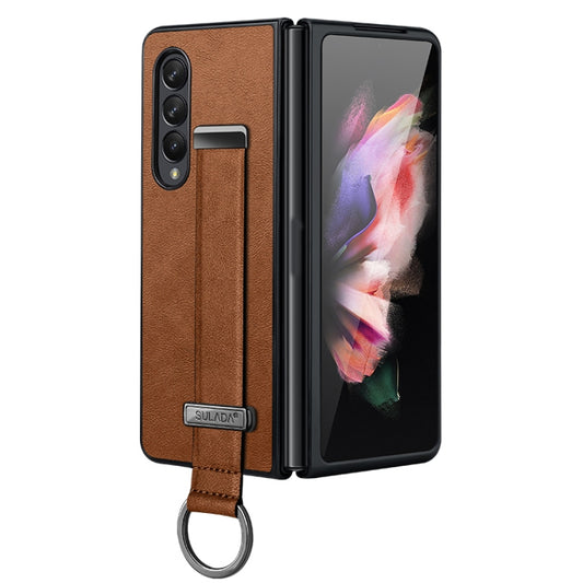 For Samsung Galaxy Z Fold4 SULADA Cool Series PC + Leather Texture Skin Feel Shockproof Phone Case(Brown) - Galaxy Z Fold4 5G Cases by SULADA | Online Shopping UK | buy2fix