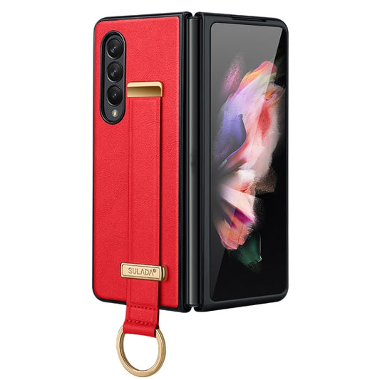 For Samsung Galaxy Z Fold4 SULADA Cool Series PC + Leather Texture Skin Feel Shockproof Phone Case(Red) - Galaxy Z Fold4 5G Cases by SULADA | Online Shopping UK | buy2fix