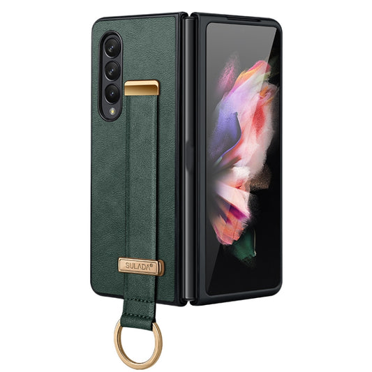 For Samsung Galaxy Z Fold4 SULADA Cool Series PC + Leather Texture Skin Feel Shockproof Phone Case(Green) - Galaxy Z Fold4 5G Cases by SULADA | Online Shopping UK | buy2fix