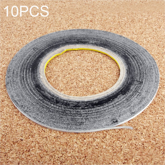 10 Stück 1 mm doppelseitiges Klebeband für die Reparatur von Telefon-Touchpanels, Länge: 50 m (schwarz)