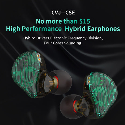 CVJ-CSE Ring Iron Hybrid Music Running Sports In-Ear Wired Headphone, Style:With Mic(Green) by CVJ