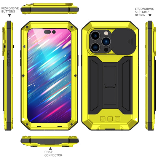 For iPhone 14 Pro Max R-JUST Shockproof Life Waterproof Dust-proof Case (Yellow) by R-JUST