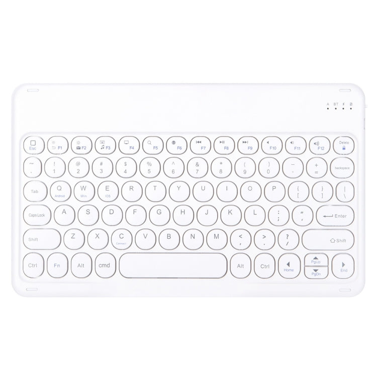 Round Cap Bluetooth Keyboard Leather Case with Pen Slot, without Touchpad For Samsung Galaxy Tab S7(Dark Blue+White Keyboard) - Samsung Keyboard by buy2fix | Online Shopping UK | buy2fix