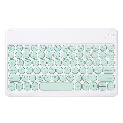 Round Cap Bluetooth Keyboard Leather Case with Pen Slot, without Touchpad For Samsung Galaxy Tab S7(Green+Green Keyboard) - Samsung Keyboard by buy2fix | Online Shopping UK | buy2fix