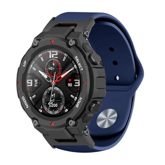 For Amazfit T-Rex / T-Rex Pro / Ares Silicone Reverse Buckle Watch Band(Midnight Blue)