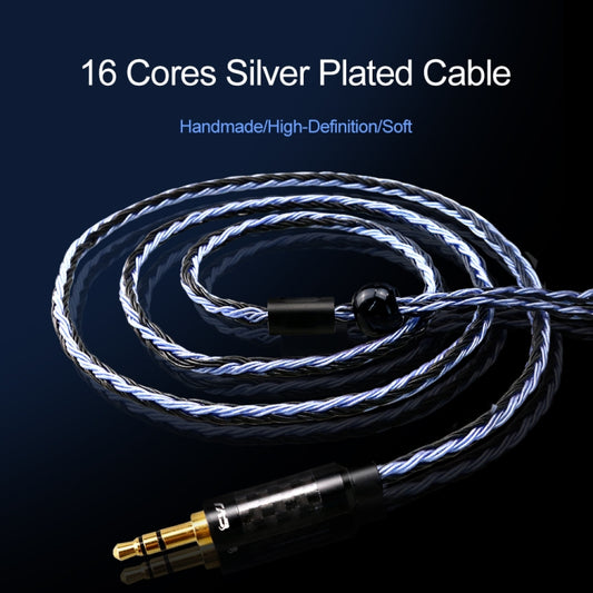 CVJ V3 1.2m 16 Cores Silver-plated 3.5mm Earphone Cable, Style:0.78mm(Black-Blue) by CVJ