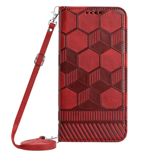For Nothing Phone 1 Crossbody Football Texture Magnetic PU Phone Case(Red) by buy2fix