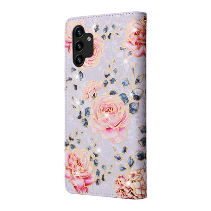 For Samsung Galaxy A13 4G / 5G Bronzing Painting RFID Leather Case(Pastoral Rose) - Galaxy Phone Cases by buy2fix | Online Shopping UK | buy2fix