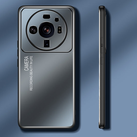 For Xiaomi 12/12S/12X Light and Shadow Series Frosted Metal Phone Case(Blue) by buy2fix