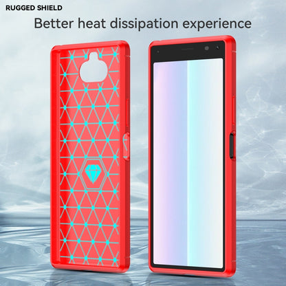 For Sony Xperia 8/8 Lite Brushed Texture Carbon Fiber TPU Phone Case(Red) - Sony Cases by buy2fix | Online Shopping UK | buy2fix