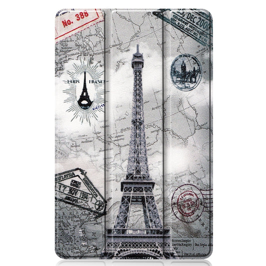 For Samsung Galaxy Tab S6 Lite P610 10.4 inch Colored Drawing Horizontal Flip Leather Case, with Three-folding Holder & Sleep / Wake-up Function(Eiffel Tower) by buy2fix