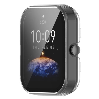 For Amazfit Bip3 / Bip3 Pro PC+ Toughened Film Fully Enclosed Protective Watch Case(Transparent White) by buy2fix
