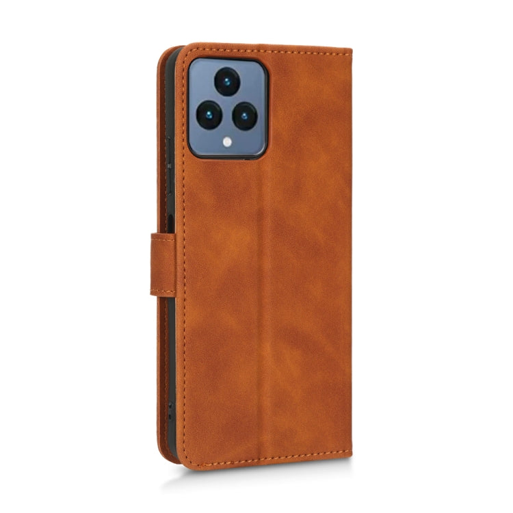 For T-Mobile Revvl 6 5G Skin Feel Magnetic Flip Leather Phone Case(Brown) - More Brand by buy2fix | Online Shopping UK | buy2fix