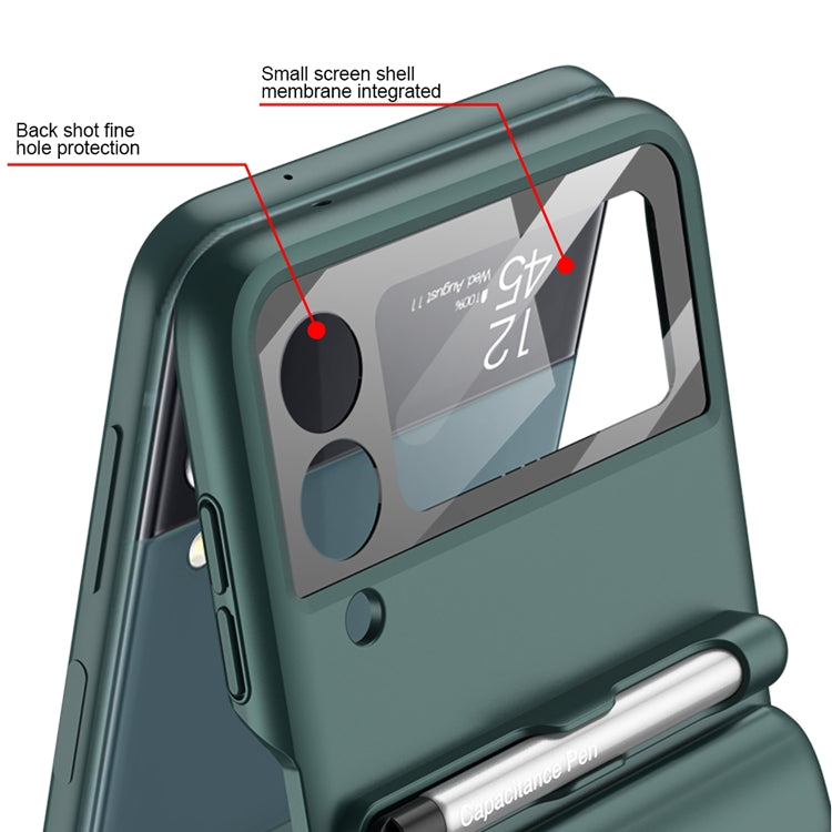 For Samsung Galaxy Z Flip4 GKK Magnetic Full Coverage Phone Flip Case with Pen(Purple) by GKK
