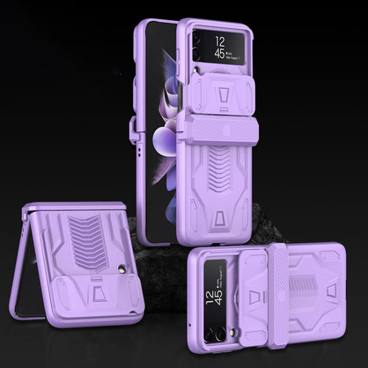 For Samsung Galaxy Z Flip4 GKK Sliding Camshield Magnetic Armor Flip Phone Case(Purple) - Galaxy Z Flip4 5G Cases by GKK | Online Shopping UK | buy2fix