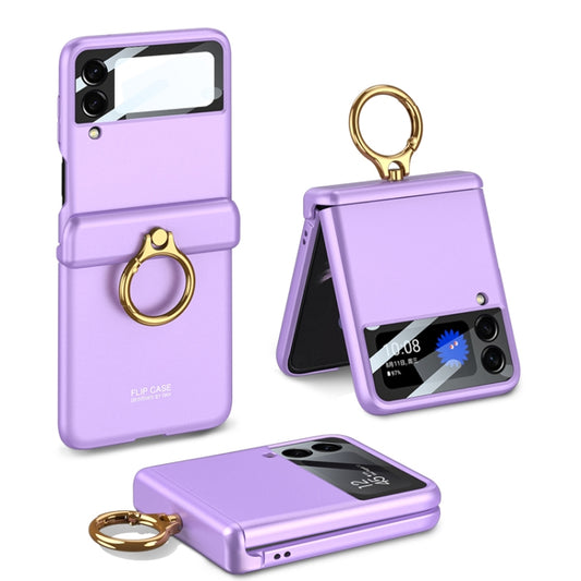 For Samsung Galaxy Z Flip4 GKK Magnetic Hinged Flip Case with Ring Holder(Purple) - Galaxy Z Flip4 5G Cases by GKK | Online Shopping UK | buy2fix
