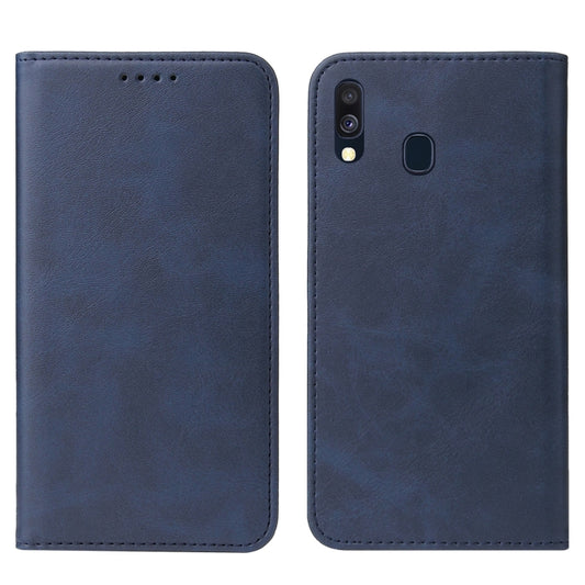 For Samsung Galaxy A40 Magnetic Closure Leather Phone Case(Blue) by buy2fix