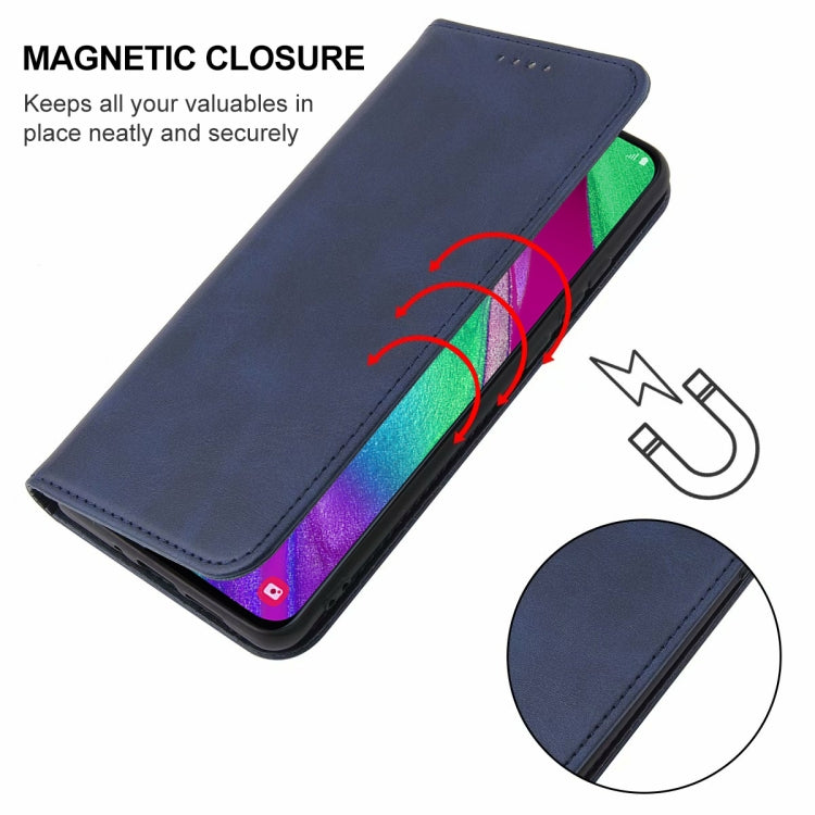 For Samsung Galaxy A40 Magnetic Closure Leather Phone Case(Blue) - Galaxy Phone Cases by buy2fix | Online Shopping UK | buy2fix