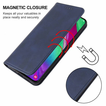 For Samsung Galaxy A40 Magnetic Closure Leather Phone Case(Blue) - Galaxy Phone Cases by buy2fix | Online Shopping UK | buy2fix