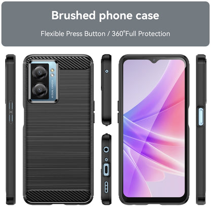 For OPPO A57S Carbon Fiber Brushed Texture TPU Case(Black) - OPPO Cases by buy2fix | Online Shopping UK | buy2fix