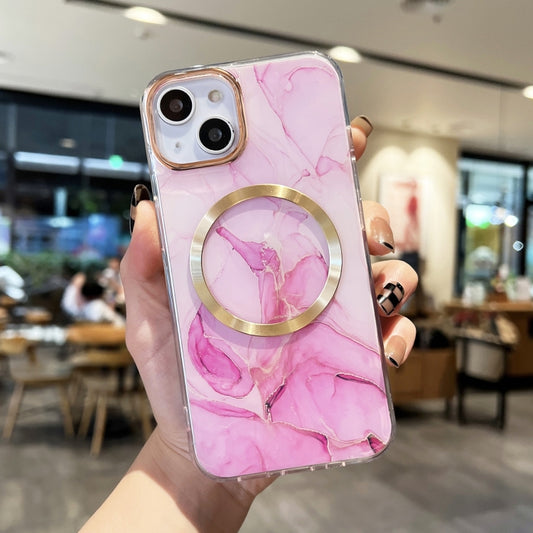 For iPhone 13 Gilt Marble Magsafe Phone Case(Pink Purple) by buy2fix