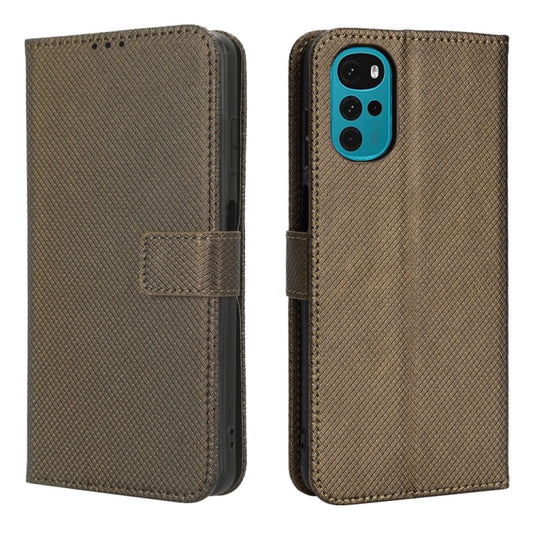 For Motorola Moto E32s / G22 Diamond Texture Leather Phone Case(Brown) by buy2fix
