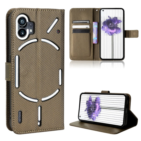 For Nothing Phone 1 Diamond Texture Leather Phone Case(Brown)