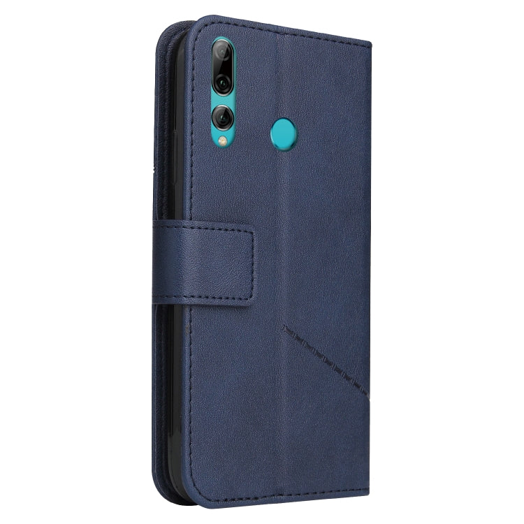 For Huawei Y6p GQUTROBE Right Angle Leather Phone Case(Blue) - Huawei Cases by GQUTROBE | Online Shopping UK | buy2fix