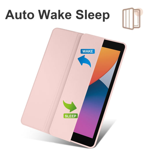 Acrylic 3-folding Smart Leather Tablet Case For iPad 9.7 2018/2017(Pink) by buy2fix