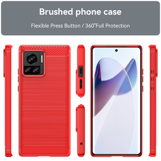 For Motorola Moto X30 Pro/Edge 30 Ultra Brushed Texture Carbon Fiber TPU Phone Case(Red) by buy2fix