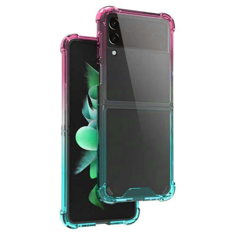 For Samsung Galaxy Z Flip3 5G Acrylic Gradient Color Shockproof Phone Case(Pink Green) by buy2fix