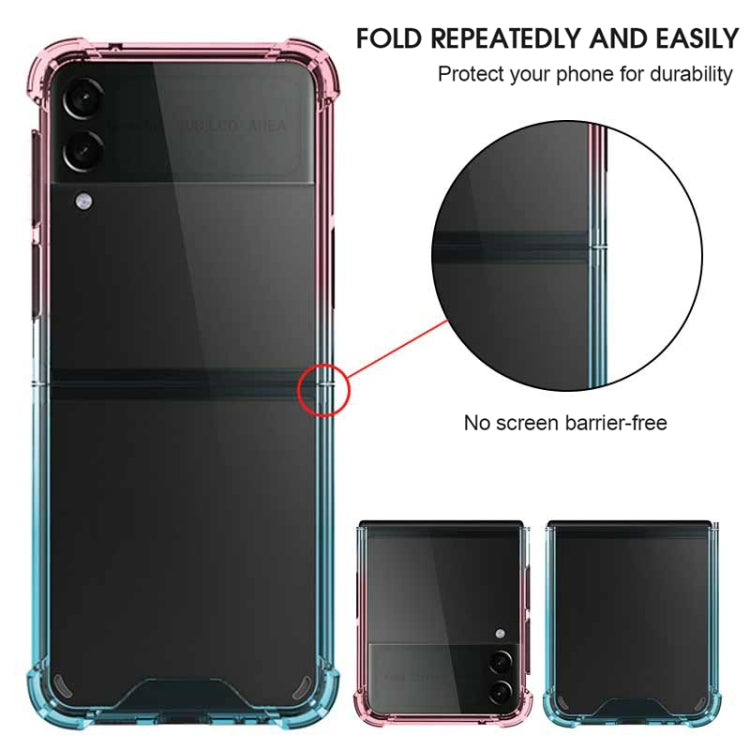 For Samsung Galaxy Z Flip3 5G Acrylic Gradient Color Shockproof Phone Case(Pink Green) by buy2fix