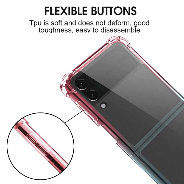 For Samsung Galaxy Z Flip3 5G Acrylic Gradient Color Shockproof Phone Case(Pink Green) by buy2fix