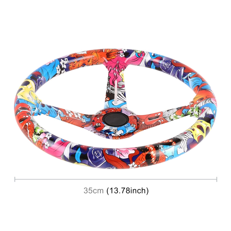 35cm Car Racing Graffiti ABS Steering Wheel(Style 2) by buy2fix