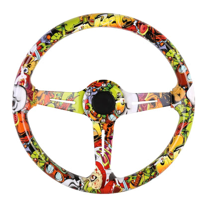35cm Car Racing Graffiti ABS Steering Wheel(Style 3) by buy2fix