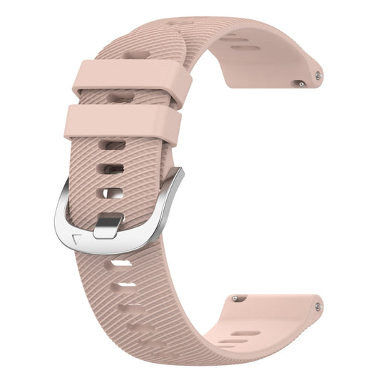 For Garmin Venu 2Plus 20mm Cross Textured Silicone Watch Band(Light Pink) by buy2fix