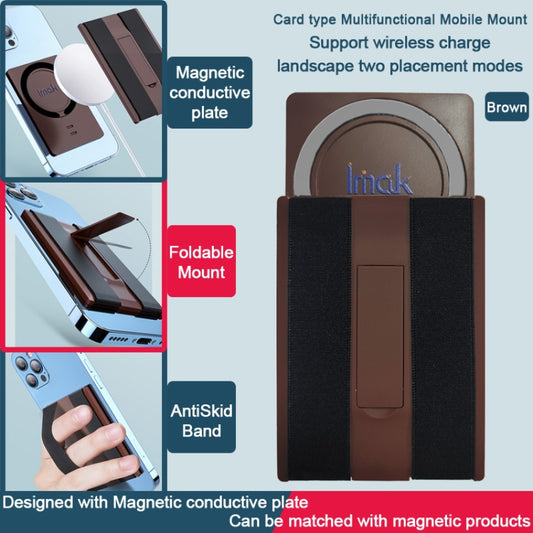imak MagSafe Wireless ChargingCard-type Multi-function Mobile Phone Holder(Brown) by imak