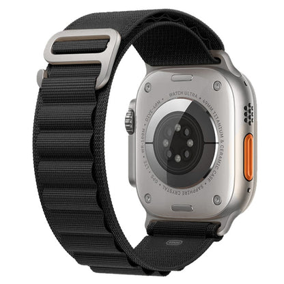 Nylon Watch Band For Apple Watch Series 8&7 45mm / SE 2&6&SE&5&4 44mm / 3&2&1 42mm(Black) by buy2fix