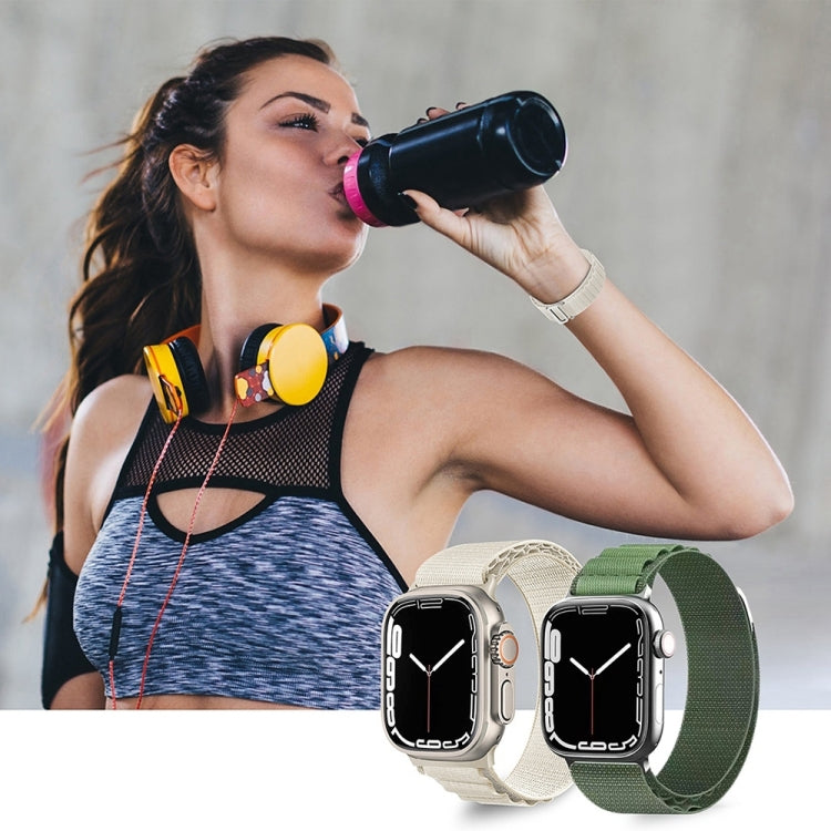 Nylon Watch Band For Apple Watch Series 8&7 45mm / SE 2&6&SE&5&4 44mm / 3&2&1 42mm(Black) by buy2fix