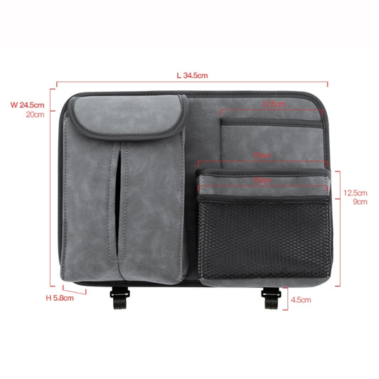 Car Seat Back Hanging Bag Sheepskin Leather Storage Bag With Hook(Grey) by buy2fix