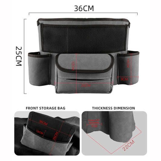 Car Center Console Hanging Bag Sheepskin Leather Storage Bag(Black) by buy2fix