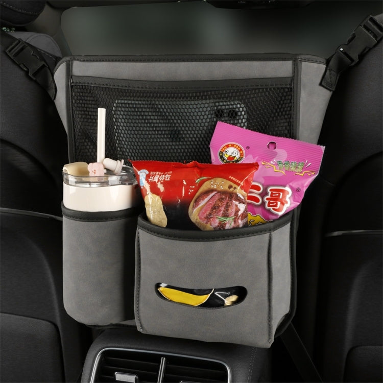 Car Center Console Hanging Bag Sheepskin Leather Storage Bag(Black) - In Car by buy2fix | Online Shopping UK | buy2fix