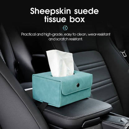 Car Hanging Type Tissue Box Sheepskin Leather Facial Tissue Case(Brown) - In Car by buy2fix | Online Shopping UK | buy2fix