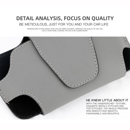 Car Glasses Storage Bag PU Leather Glasses Box(Grey) - In Car by buy2fix | Online Shopping UK | buy2fix