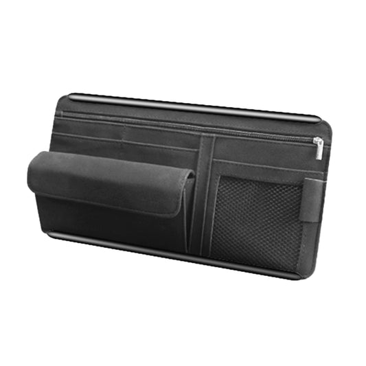 Car Sun Viso Sheepskin Leather Storage Bag(Black) by buy2fix