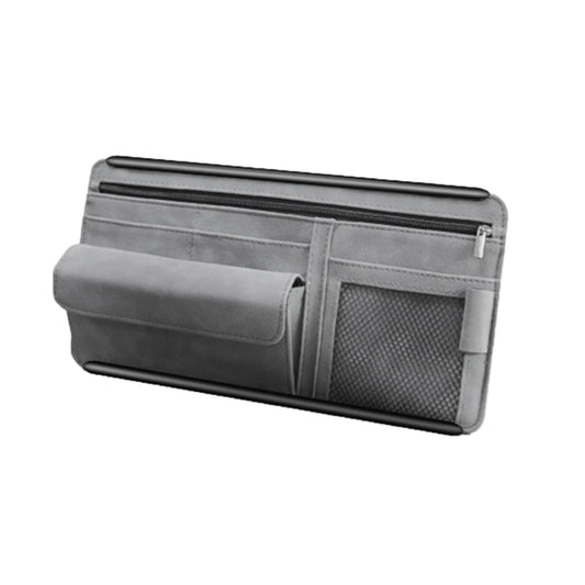 Car Sun Viso Sheepskin Leather Storage Bag(Grey) by buy2fix