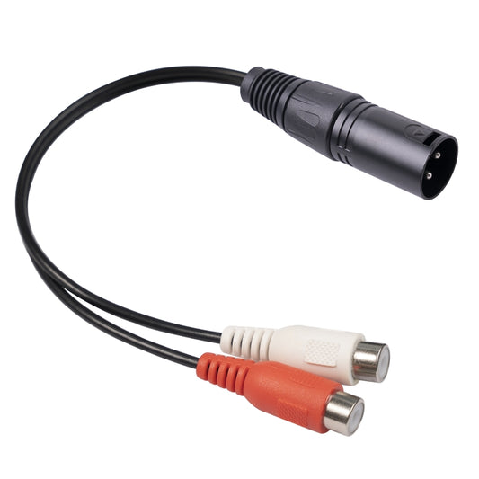 3713 3pin XLR Male to 2 x RCA Female Audio Cable, Length: 20cm - Consumer Electronics by buy2fix | Online Shopping UK | buy2fix