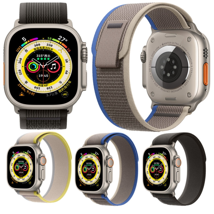 Nylon Watch Band For Apple Watch Ultra 49mm / Series 8&7 45mm / SE 2&6&SE&5&4 44mm(Grey) - Smart Wear by buy2fix | Online Shopping UK | buy2fix