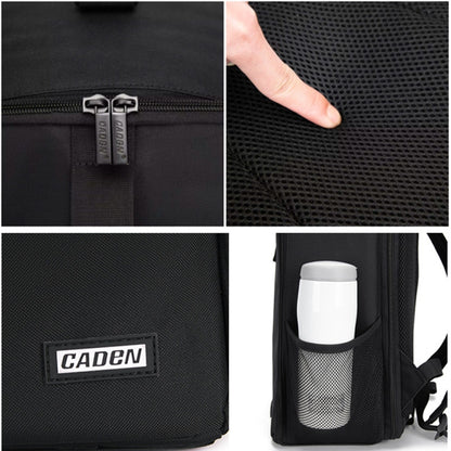 CADeN D6 V Camera Backpack Shoulders Drawbar Nylon Camera Bag, Size:32 x 18 x 43cm(Black) - Camera Accessories by CADeN | Online Shopping UK | buy2fix